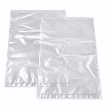 Two clear LD liner bags lying flat